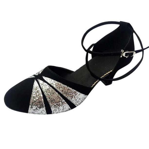 Amzcrzy Zapatos de mujer,Zapatos de mujer,Zapatillas de mujer, Zapatos de baile latino de tango de salón para mujer Zapatos de lentejuelas Zapatos de baile social Sandalias Mujer Zapatillas De Casa