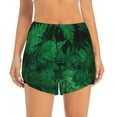 thumbnail image 2 of Picia Green Leave Fern Pattern Women's 2 in 1 Athletic Running Shorts High Waisted Workout Casual Gym Sweat Shorts with Comfy Liner Zipper Pockets-Large, 2 of 9