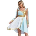 thumbnail image 2 of iiniim Womens Greek Toga for Halloween Cosplay Chiffon Sleeveless Dress Outfits Light Blue XXL, 2 of 7