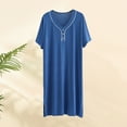 thumbnail image 3 of yillto Men's Nightshirt Sleepwear Short Sleeve Pajamas Comfy Big and Tall Loose Nightwear Shirts, 3 of 4