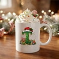 thumbnail image 4 of Christmas Alphabet Mug with Santa Hat - Ceramic Personalized A to Z Coffee Cup for Hot Cocoa Tea or Coffee, Festive Decor and Holiday Gift T, 4 of 6
