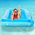thumbnail image 1 of Naipo Chaise Longue Gonflable de Bronzage 75 Pieds'*52 Pouces avec Oreiller Ajustable, 2 Porte-Gobelets Lit de Bronzage 2-en-1 Bateau de Rivière pour Adultes Chiens, Chaise de Bronzage, Radeau 250 Lb pour Plage, Lac, Cour Arrière, 1 of 7