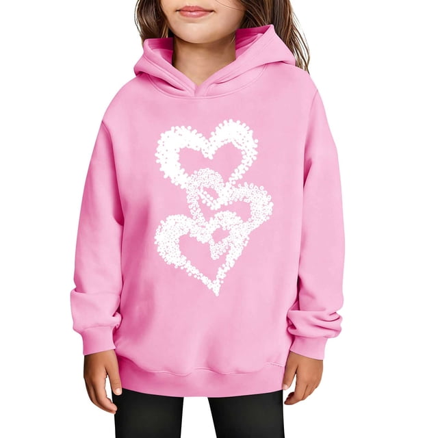 Sudaderas con capucha para niños y niñas, sudaderas casuales de manga larga, lindas sudaderas de gran tamaño con bolsillo de polar, chaquetas para niñas