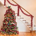 thumbnail image 5 of Christmas Tinsel Garland,Red Wide Gradient Christmas Color Strips Holiday Layout Decoration Party Pull Flower,Metallic Tinsel Twist Garland, Christmas Tree(Red Silver 16.5ft), 5 of 7