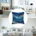 thumbnail image 5 of AWERP Square Short Plush Pillowcase Set of 2 Gold and Blue Abstract Art White, 5 of 7