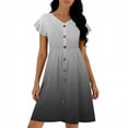thumbnail image 4 of ClodeEU Women's Ombre Flutter Sleeve V Neck Cinched Waist Dress ,Solid Color Casual Midi Dress Gray,Womens Plus XL, 4 of 5