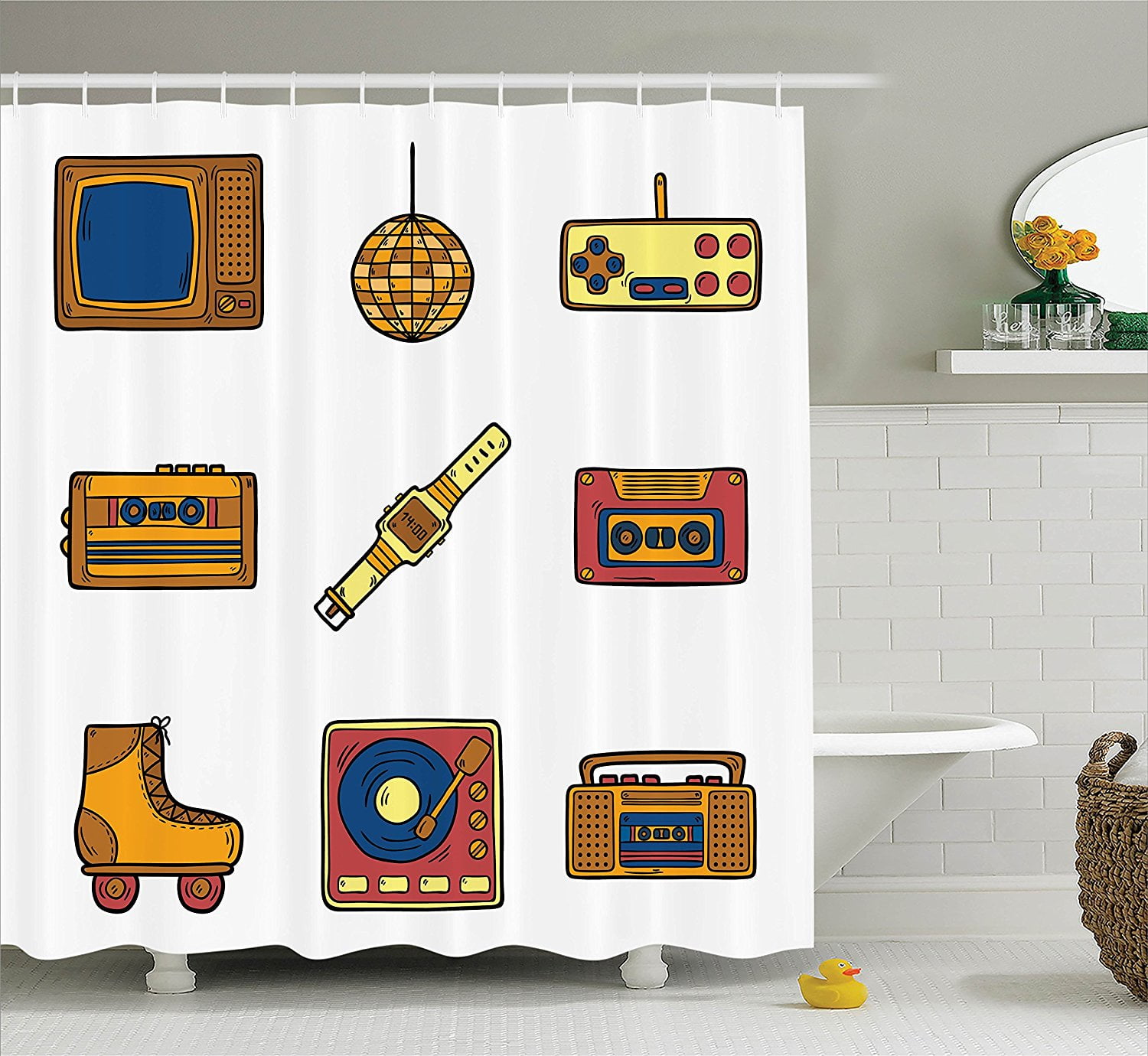 Details about   Vintage Style Exotic Geometric Pattern Fabric Shower Curtain Set Bathroom Decor 