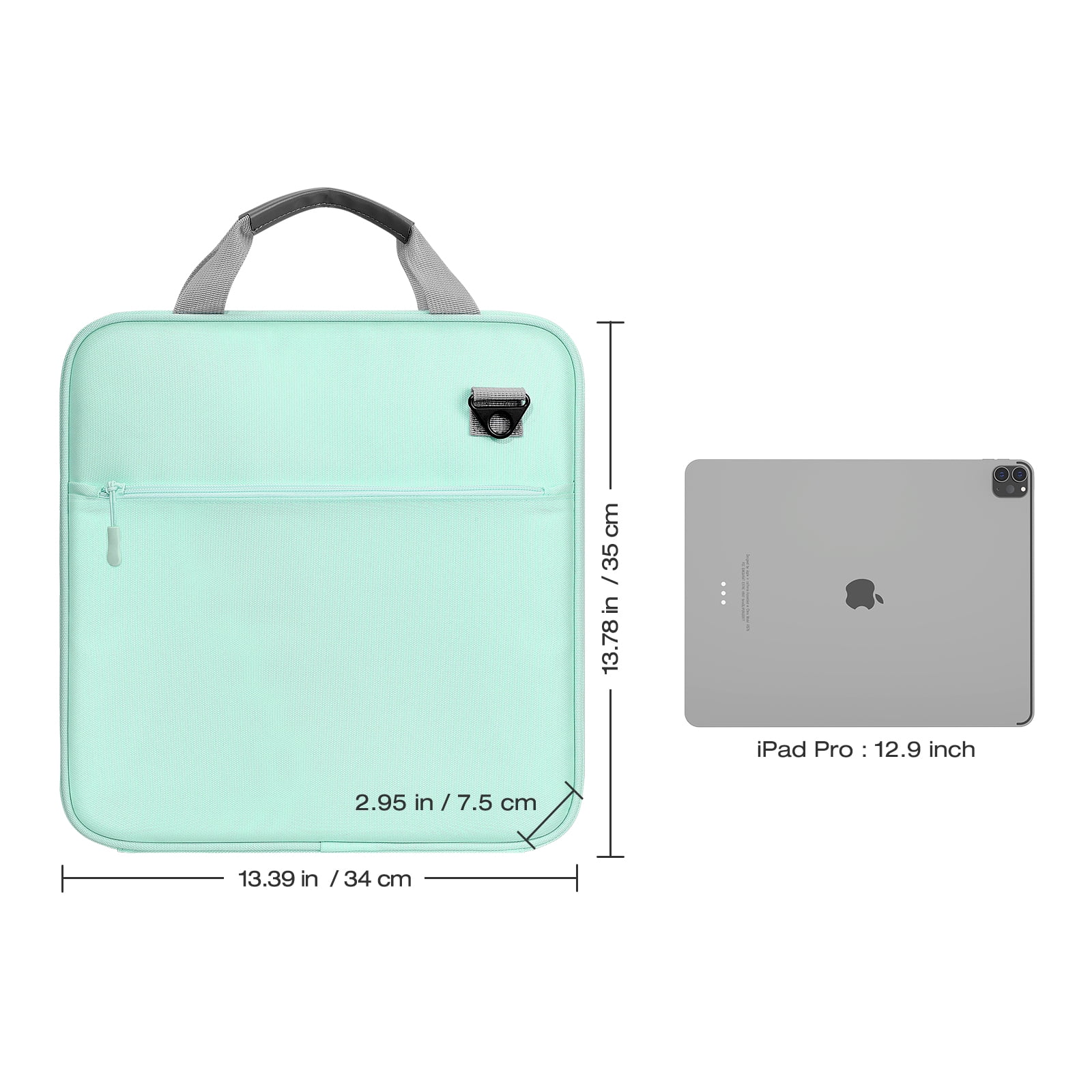 MoKo Zipper Binder, 2 inch 3 Ring 500 Sheet Capacity Multi-Pocket School Binder, School Supplies, Mint Green