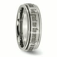 thumbnail image 5 of Chisel Titanium Ridged Edge 8mm Laser Design Brushed and Polished Wedding Band, 5 of 7