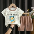 thumbnail image 3 of Kogui Baby Boy Pjs Boys Short Sleeve Pajamas Kids Summer Pjs Children Pajamas 6 12 Months (Brown,6-12 Months), 3 of 3