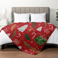 thumbnail image 4 of Ullo0ord Contemporary Christmas Tree Pattern Digital Print Flannel Throw Blanket, Soft Warm Multipurpose Knitted Polyester Throw, for Sofa, Home Leisure, Office, Nap, All-Season Comfort, 4 of 7