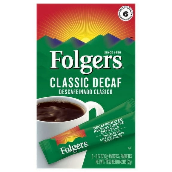 Folgers Coffee Instant Classic Decaf 6 each