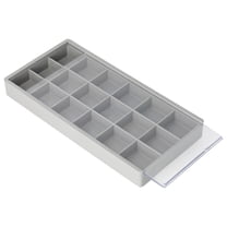 The Beadsmith Slim Gray Organizer – 7.75″ × 3.8″ × 0.85″ Storage Case with 18 Sections & Sliding Lid
