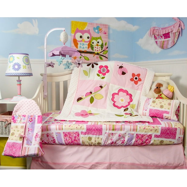 SoHo Baby Crib Nursery 12 Piece Bedding Set with Diaper Bag, Ladybug