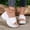 White, variant on Eltusu Women Wedge Slide Sandals, Open Toe Outdoor No Slip Soft Bottom Ladies Shoes Black Size 9