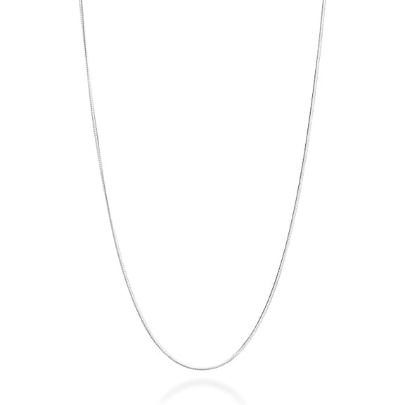 Miabella 925 Sterling Silver, 18K Gold Plated Italian 0.7mm Diamond Cut Round Snake Chain Necklace for Women Made in Italy