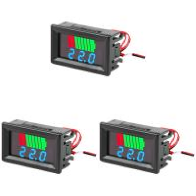 Medidor de batería Indicador de nivel de carga del coche Indicador de voltios Identificación automática (12 60 V) Azul