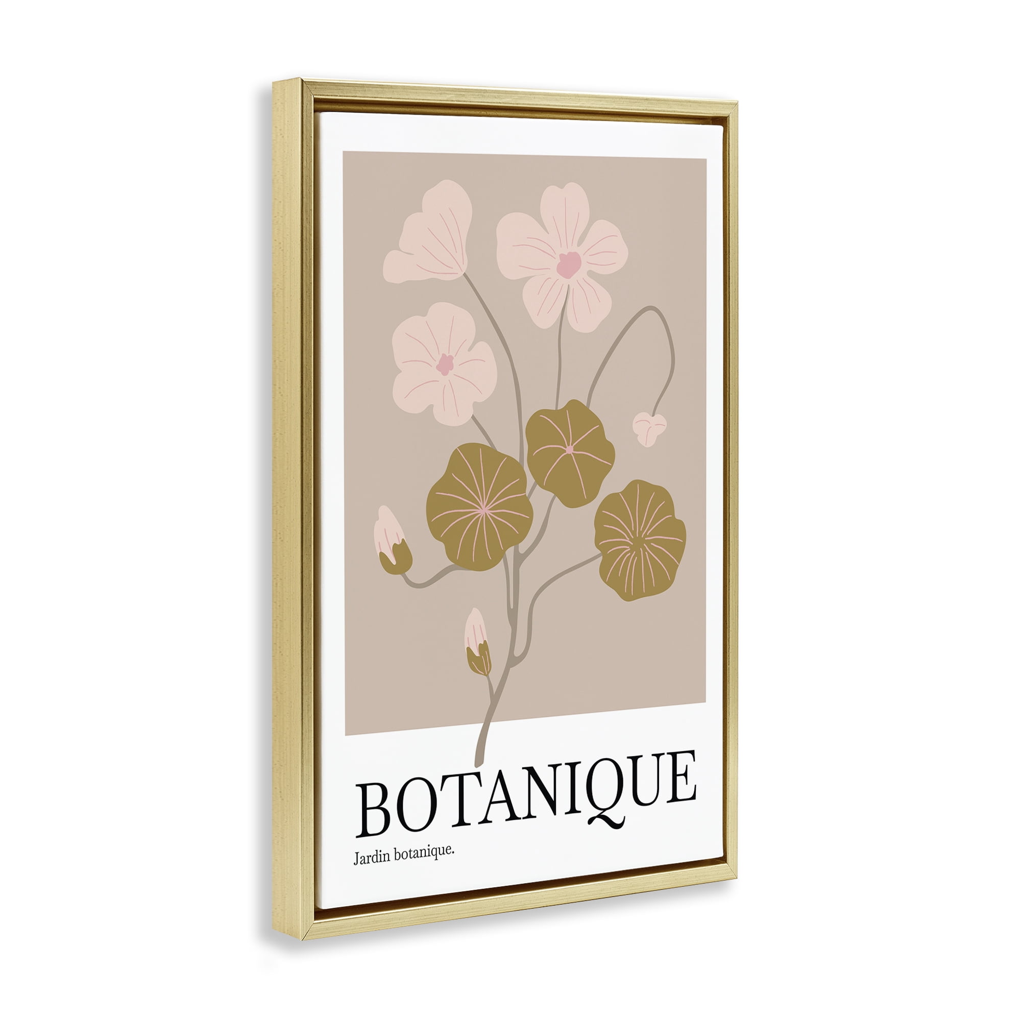 Stupell Industries Botanique Modern Sprouts Plants & Flowers Painting Gold Floater Framed Canvas Art Print Wall Art, 21 x 31