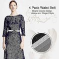 thumbnail image 4 of 4 Pack Ladies Elastic Elastic Waistband ,women Skinny Belt For Dresses Retro Stretch Ladies Waist Belt, 4 of 5