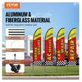 thumbnail image 2 of Auto Repair Swooper Flag Kit - 16.3 FT Advertising Flags & Poles - Durable Aluminum Alloy - Includes 4 Flags, Poles & Stakes, 2 of 7