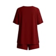 thumbnail image 7 of CheerKidz Womens Loose Fits Solid Color Short Sleeve Round Neck T-Shirt and Shorts Set Casual Comfortable Two Piece Outfit for Home Wear and Summer Vacation, 7 of 7