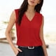 thumbnail image 2 of Blusas de Verano de Mujer Cuello en V sin Mangas de Color Sólido con Cuello Tank Top Desgaste Diario Casual, Blusas sin Mangas para Mujeres, 2 of 6