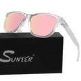 thumbnail image 7 of Sunier Vintage Polarized Pink Sunglasses Girls Stylish Transparent Frame for Young Women, 7 of 7