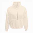 thumbnail image 5 of TOWED22 Girls Half Zip Sweatshirt Solid Fleece Quarter Zip Pullover Hoodis Fall Clothes for Teen Girls Thumb Hole,3-4 Y, 5 of 6
