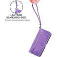 thumbnail image 5 of Case for iPhone 15 Wallet Case Zipper Pocket with Card Holder Slot Magnetic Closure Lanyard Flip Cover, Purple, 5 of 6