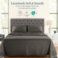 thumbnail image 2 of Casa Platino 100% Egyptian Cotton Sheets Set – 4 Piece Full Size Bed Sheets, Premium Hotel Sateen Finish Softness, Machine Washable,Fully Elasticized Reinforced 15" Deep Pocket – Charcoal, 2 of 8