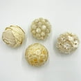 thumbnail image 3 of Bergamo Art Preserved Decorative Conifer and Pinecone Topiary Balls in White, 3 of 4