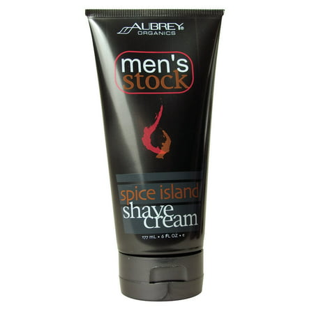 Aubrey Organics Men's Stock Shave Cream, Spice Island - 6 oz - 2