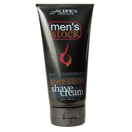 Aubrey Organics Men's Stock Shave Cream, Spice Island - 6 oz - 2 (Best Organic Shave Soap)