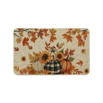 geerera Thanksgiving Pumpkin Doormat, Non-Slip Entrance Mat 15.3x23.6 Inches, for Front Door, Bathroom, Kitchen Entryway