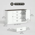 thumbnail image 3 of HOMCOM Buffet Bahut de 58 Pouces avec Station de Recharge Grain de Bois Blanc, 3 of 10