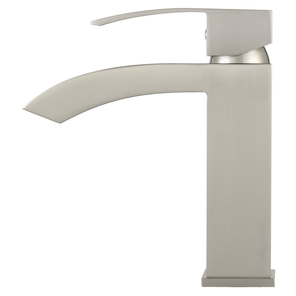 Marella 6" Single Hole Single Handle Modern Bathroom Sink Faucet, Brushed Nickel