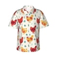 thumbnail image 2 of Xecao Flower Chicken print Hawaiian shirt - a stylish short-sleeve button-down for men, perfect for casual beach and tropical outings., 2 of 9