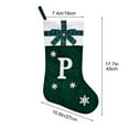 thumbnail image 3 of hulanddfd Christmas Stockings Ornaments, Winter Snowflake Stockings, 10.6*17.7in Xmas Rustic Green Christmas Stockings, for Home Hanging Ornaments Holiday Party Decor - Letter P, 3 of 5