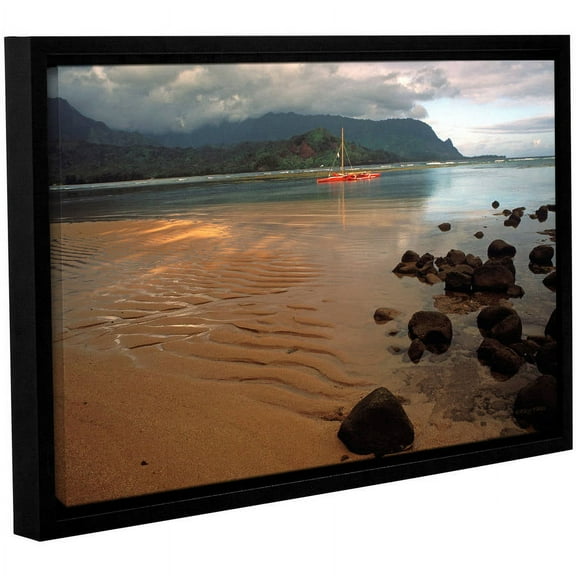 Kathy Yates "Hanalei Bay At Dawn" Floater-Framed Gallery-Wrapped Canvas