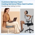 thumbnail image 4 of Donut Pillow Seat Cushion - Cooling Gel Donut Chair Cushions, Memory Foam Seat Cushion for Office & Home, Car Seat Cushion and Butt Pillow, Hemorrhoids Pillow and Tailbone Pain Relief, Light Grey, 4 of 14