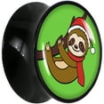 thumbnail image 2 of Body Candy 5/8" Holiday Santa Sloth Acrylic Saddle Plug Set, 2 of 4