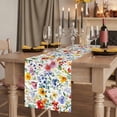 thumbnail image 2 of Leaf Flower 90 Inch Table Runner, Plant Floral Garden Leaf Spring Summer Farmhouse Dresser Scarf Cotton & Linen Tablerunner for Dining/Kitchen Island/Holiday Party Décor 13" x 90", 2 of 9