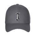 thumbnail image 2 of Daxton Structured Baseball Hat Cap Old English A to Z Letter Number Initial-Charcoal, Letter J, 2 of 4