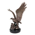 thumbnail image 4 of Large Wings Of Glory Bald Eagle Mother With Eaglets In Nest Electroplated Statue, 4 of 8