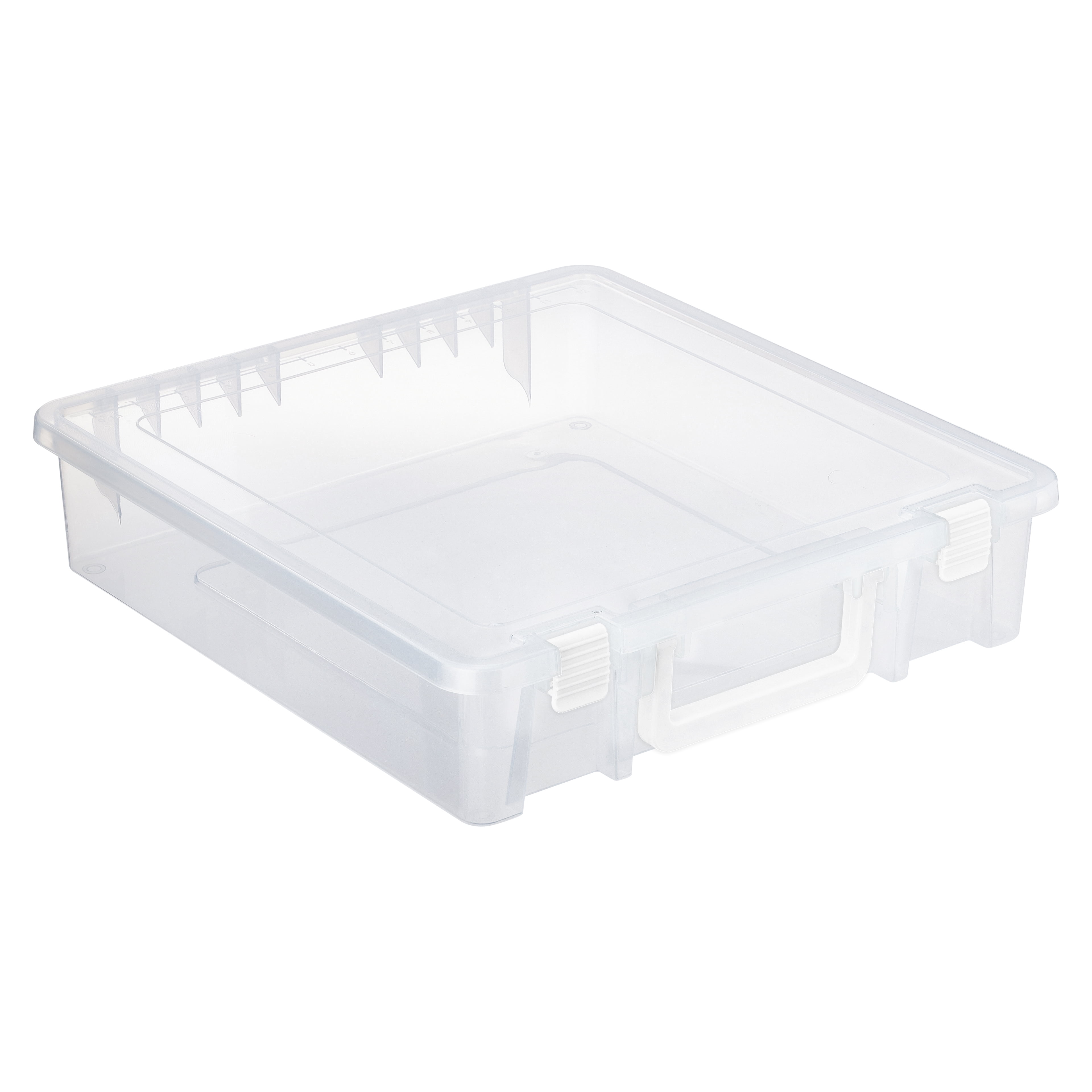 12” x 12” Plastic Scrapbook Storage Case by Simply Tidy - Portable Case for Documents - Papers - Sewing - Crafts - Clear - Bulk 6 Pack