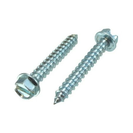 

# 14 X 2-1/2 Zinc Plated Hex Head Slotted Sheet Metal Screws (Pack of 12)