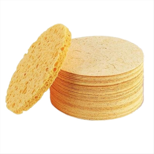 50 Almohadillas de Limpieza para Esponjas Faciales Comprimidas, Almohadillas Limpiadoras de Cúrcuma para Limpieza y Exfoliación de la Piel, A