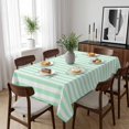 thumbnail image 6 of Green White Stripe Table Cloth Waterproof Tablecloths, Modern Minimalist Geometric Striped Tablecloth Dining Table Cover for Kitchen Party Tabletop Outdoor, Rectangle Tablecloth 60x84 Inch, 6 of 9