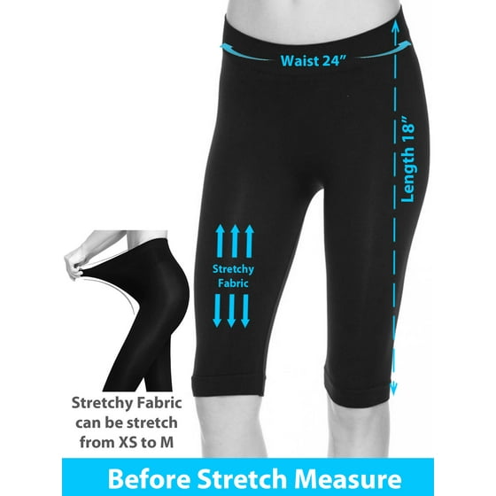 Mixed Brand Women Seamless Basic Stretch Capri 17 in Knee Length