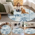 thumbnail image 6 of Bamboos Leaf Round Area&nbsp;Rug 7ft Blue Leaves Abstract Watercolor Art Non-Slip&nbsp;Washable Circle Rugs Soft Felt Indoor Floor Mat for Bedroom Kitchen Living Room Bathroom, 6 of 9